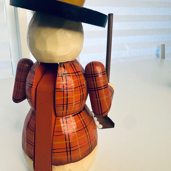 Handcrafted Wooden Snowman Nutcracker Holiday Decor Gift - Picture 5 of 10